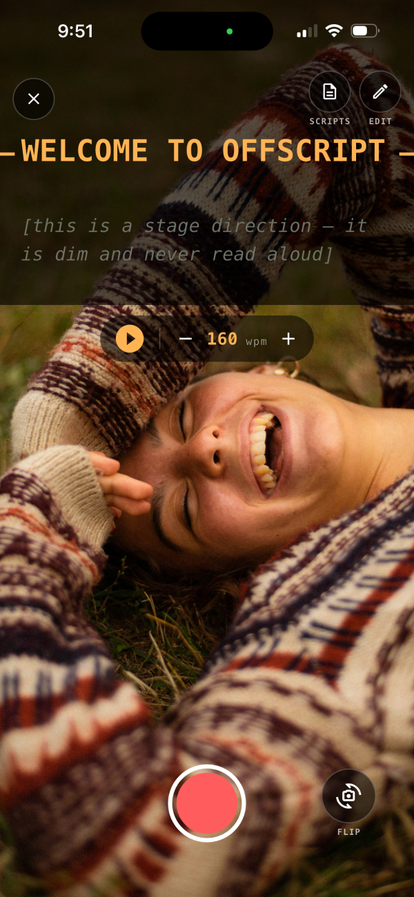 Record over camera — OffScript