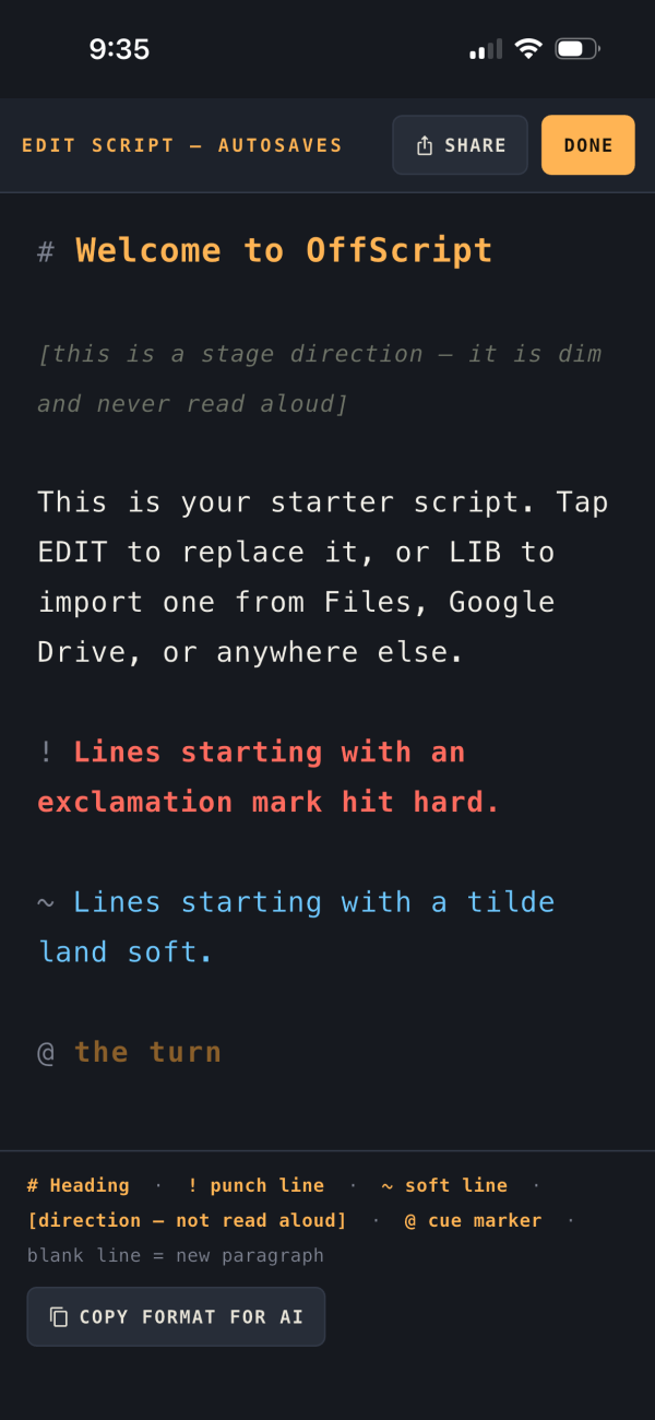 Scripts are just text — OffScript